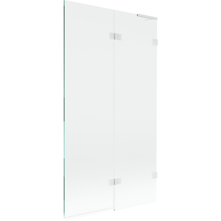 Mexen Lunar L bathtub screen 2-wing right 100 x 150 cm, transparent, white - 897L-100-100-20-00-P