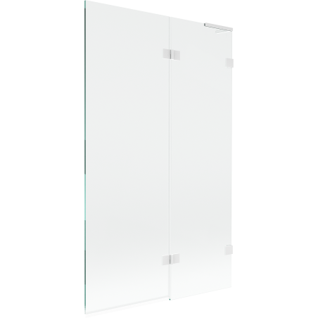 Mexen Lunar L Bath Screen 2-Panel Right 110 x 150 cm, Transparent, White - 897L-110-100-20-00-P