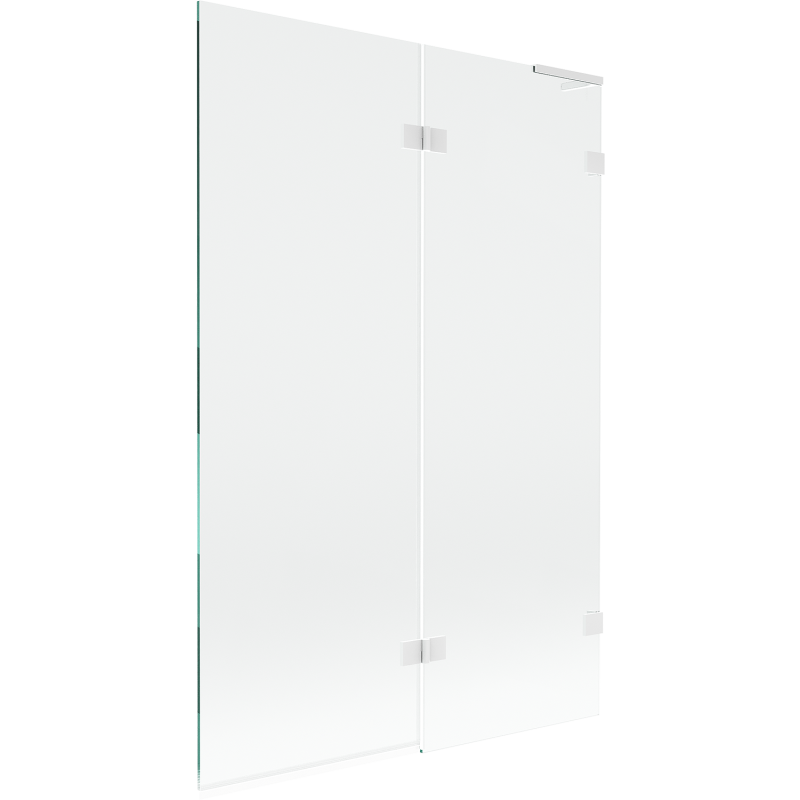 Mexen Lunar L bath screen 2-wing right 120 x 150 cm, transparent, white - 897L-120-100-20-00-P