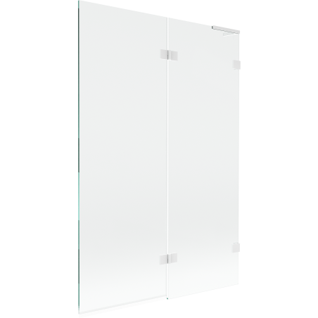 Mexen Lunar L bath screen 2-wing right 120 x 150 cm, transparent, white - 897L-120-100-20-00-P