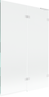 Mexen Lunar L bath screen 2-wing right 120 x 150 cm, transparent, white - 897L-120-100-20-00-P