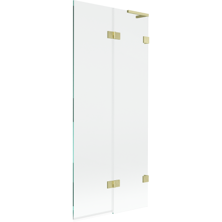 Mexen Lunar L 2-panel right bathtub screen 80 x 150 cm, transparent, brushed gold - 897L-080-100-55-00-P