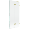Mexen Lunar L bath screen 2-wing right 80 x 150 cm, transparent, brushed gold - 897L-080-100-55-00-P