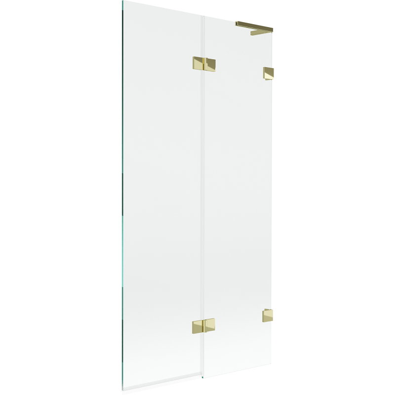 Mexen Lunar L 2-panel right bath screen 90 x 150 cm, transparent, gold - 897L-090-100-50-00-P