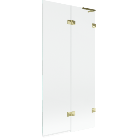 Mexen Lunar L 2-panel right bath screen 90 x 150 cm, transparent, gold - 897L-090-100-50-00-P