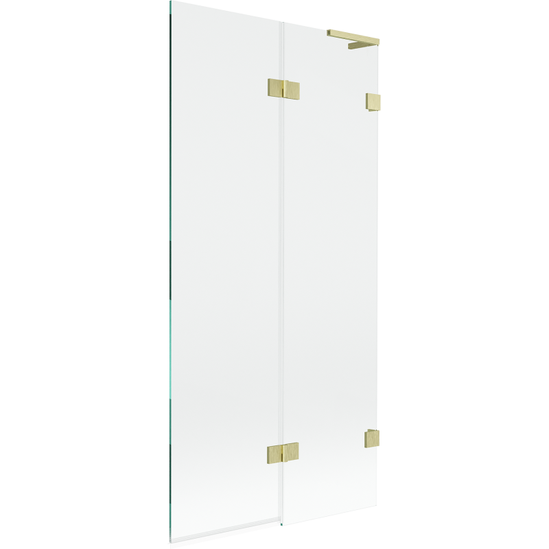 Mexen Lunar L 2-panel right shower screen 90 x 150 cm, transparent, brushed gold - 897L-090-100-55-00-P