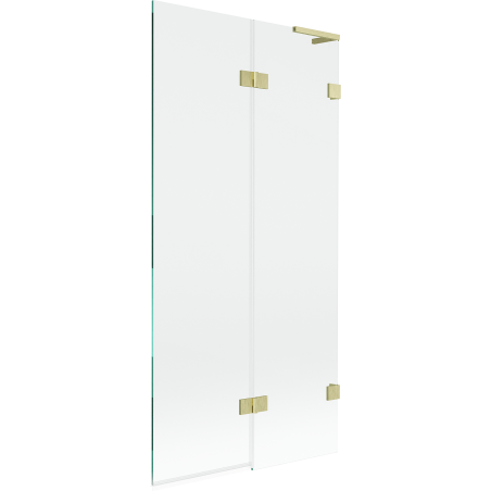 Mexen Lunar L bath screen 2-wing right 90 x 150 cm, transparent, brushed gold - 897L-090-100-55-00-P