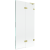 Mexen Lunar L 2-panel right shower screen 90 x 150 cm, transparent, brushed gold - 897L-090-100-55-00-P