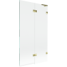 Mexen Lunar L bathtub screen 2-panel right 100 x 150 cm, transparent, gold - 897L-100-100-50-00-P