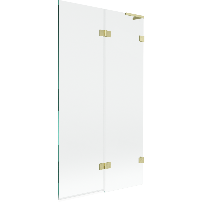Mexen Lunar L shower screen 2-wing right 100 x 150 cm, transparent, brushed gold - 897L-100-100-55-00-P