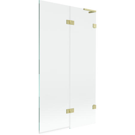 Mexen Lunar L shower screen 2-wing right 100 x 150 cm, transparent, brushed gold - 897L-100-100-55-00-P