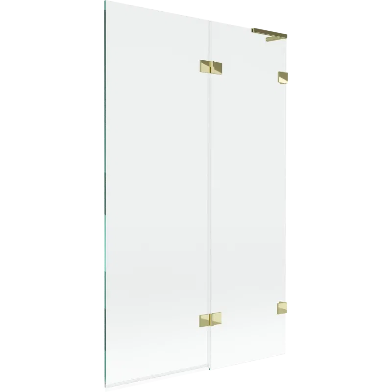 Mexen Lunar L 2-panel right bathtub screen 110 x 150 cm, transparent, gold - 897L-110-100-50-00-P