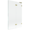 Mexen Lunar L Bathtub Screen 2-Panel Right 110 x 150 cm, Transparent, Gold - 897L-110-100-50-00-P