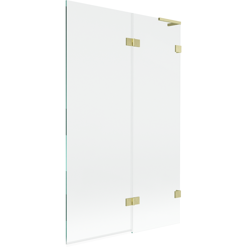 Mexen Lunar L 2-wing right bathtub screen 110 x 150 cm, transparent, brushed gold - 897L-110-100-55-00-P