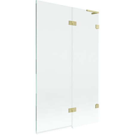 Mexen Lunar L 2-wing right bathtub screen 110 x 150 cm, transparent, brushed gold - 897L-110-100-55-00-P