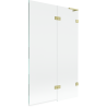 Mexen Lunar L 2-wing right bathtub screen 110 x 150 cm, transparent, brushed gold - 897L-110-100-55-00-P