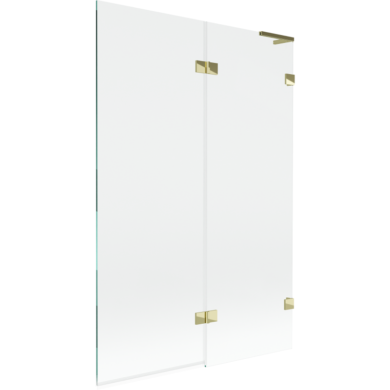 Mexen Lunar L bathtub screen 2-panel right 120 x 150 cm, transparent, gold - 897L-120-100-50-00-P
