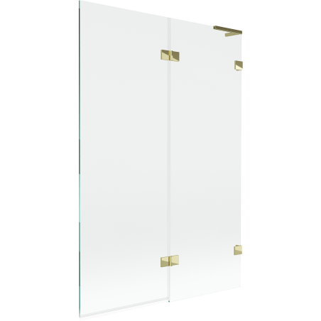 Mexen Lunar L bathtub screen 2-panel right 120 x 150 cm, transparent, gold - 897L-120-100-50-00-P