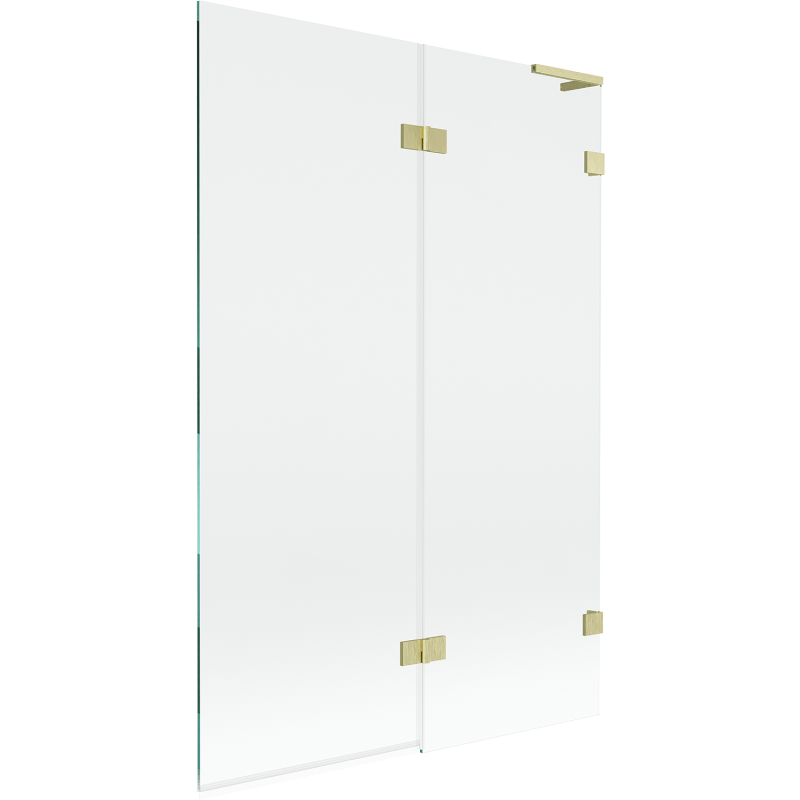 Mexen Lunar L 2-wing right bathtub screen 120 x 150 cm, transparent, brushed gold - 897L-120-100-55-00-P