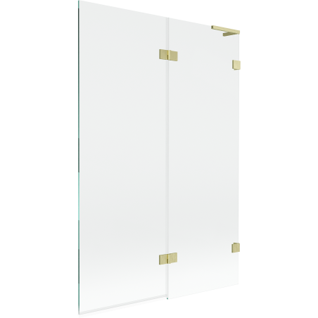 Mexen Lunar L 2-panel Right Bath Screen 120 x 150 cm, Transparent, Brushed Gold - 897L-120-100-55-00-P