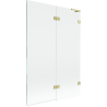 Mexen Lunar L 2-panel Right Bath Screen 120 x 150 cm, Transparent, Brushed Gold - 897L-120-100-55-00-P