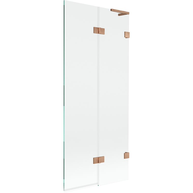Mexen Lunar L shower screen 2-wing right 80 x 150 cm, transparent, brushed copper - 897L-080-100-65-00-P