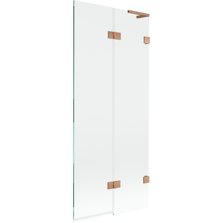 Mexen Lunar L shower screen 2-wing right 80 x 150 cm, transparent, brushed copper - 897L-080-100-65-00-P