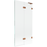 Mexen Lunar L 2-section right bath screen 90 x 150 cm, transparent, rose gold - 897L-090-100-60-00-P