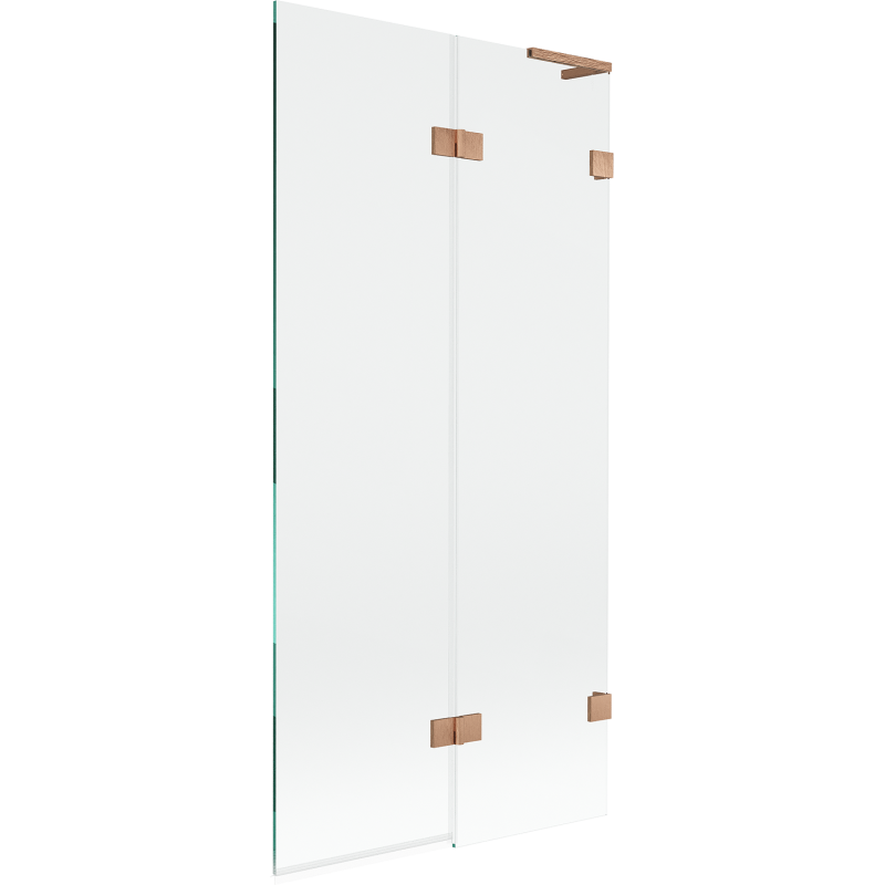Mexen Lunar L 2-wing right shower screen 90 x 150 cm, transparent, brushed copper - 897L-090-100-65-00-P