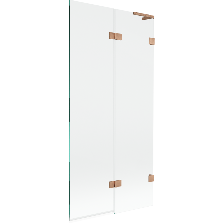 Mexen Lunar L 2-panel right shower screen 90 x 150 cm, transparent, brushed copper - 897L-090-100-65-00-P