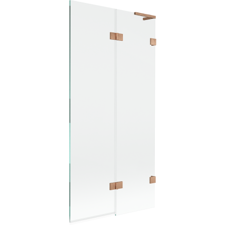 Mexen Lunar L 2-wing right shower screen 90 x 150 cm, transparent, brushed copper - 897L-090-100-65-00-P