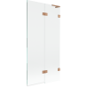 Mexen Lunar L 2-panel right shower screen 90 x 150 cm, transparent, brushed copper - 897L-090-100-65-00-P