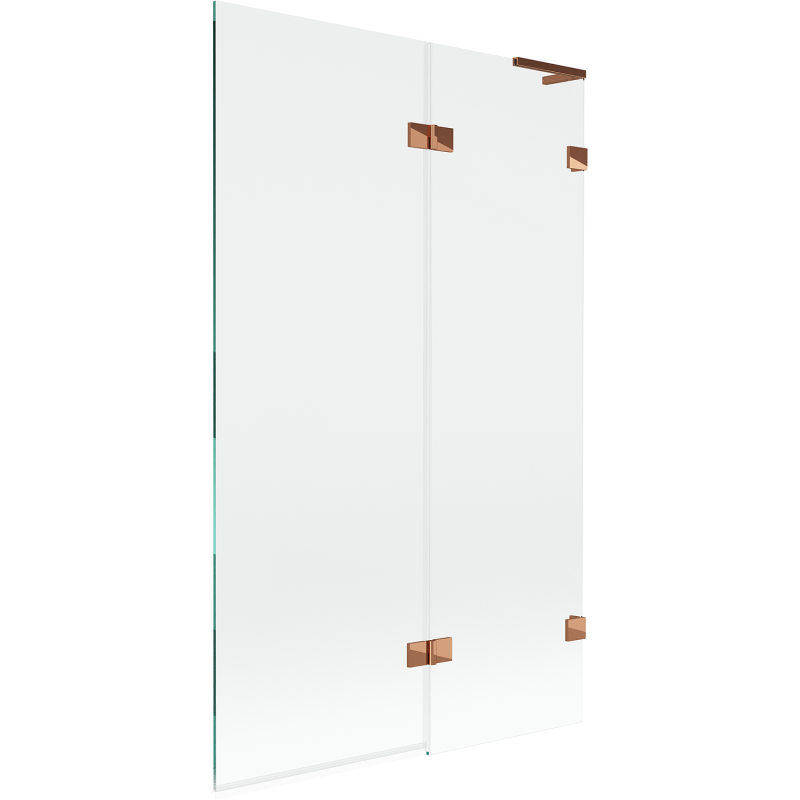 Mexen Lunar L bath screen 2-panel right 110 x 150 cm, transparent, rose gold - 897L-110-100-60-00-P