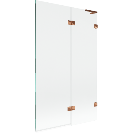 Mexen Lunar L bath screen 2-panel right 110 x 150 cm, transparent, rose gold - 897L-110-100-60-00-P