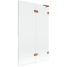 Mexen Lunar L bath screen 2-panel right 110 x 150 cm, transparent, rose gold - 897L-110-100-60-00-P