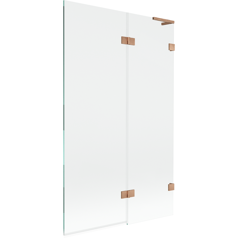 Mexen Lunar L 2-panel right shower screen 110 x 150 cm, transparent, brushed copper - 897L-110-100-65-00-P