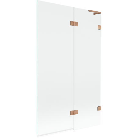 Mexen Lunar L Bath Screen 2-Panel Right 110 x 150 cm, Transparent, Brushed Copper - 897L-110-100-65-00-P