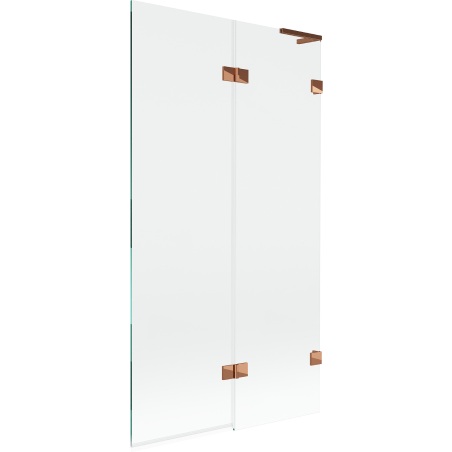 Mexen Lunar L Bath Screen 2-Panel Right 100 x 150 cm, Transparent, Rose Gold - 897L-100-100-60-00-P