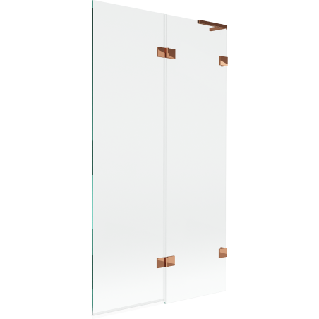 Mexen Lunar L Bathtub Screen 2-Panel Right 100 x 150 cm, Transparent, Rose Gold - 897L-100-100-60-00-P