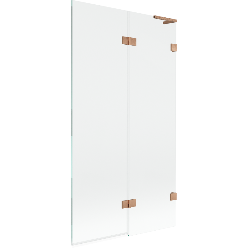 Mexen Lunar L 2-panel right shower screen 100 x 150 cm, transparent, brushed copper - 897L-100-100-65-00-P