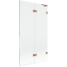 Mexen Lunar L 2-panel Bathtub Screen, Right 100 x 150 cm, Transparent, Brushed Copper - 897L-100-100-65-00-P