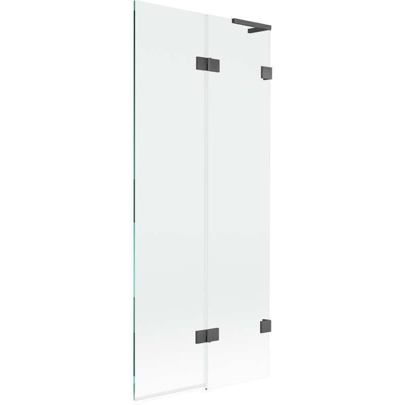 Mexen Lunar L 2-wing Bathtub Screen Right 80 x 150 cm, Transparent, Brushed Gun Gray - 897L-080-100-66-00-P