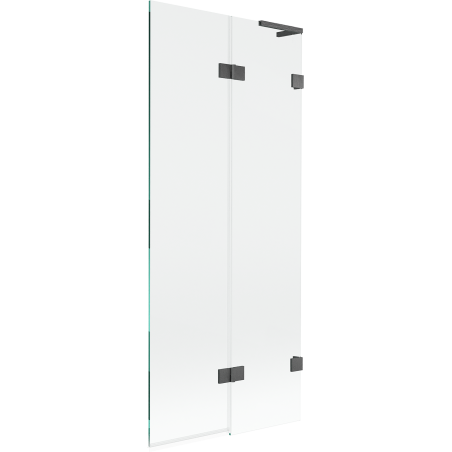 Mexen Lunar L 2-wing Bathtub Screen Right 80 x 150 cm, Transparent, Brushed Gun Gray - 897L-080-100-66-00-P