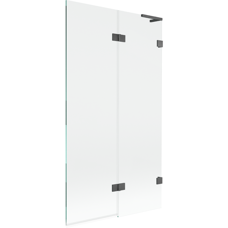 Mexen Lunar L 2-panel right bath screen 100 x 150 cm, transparent, brushed gun gray - 897L-100-100-66-00-P