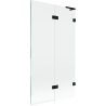 Mexen Lunar L Bathtub Screen 2-Panel Right 100 x 150 cm, Transparent, Black - 897L-100-100-70-00-P