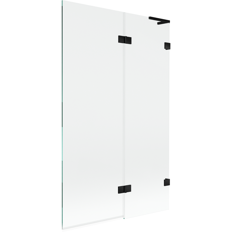 Mexen Lunar L 2-panel right-hand bath screen 110 x 150 cm, transparent, black - 897L-110-100-70-00-P
