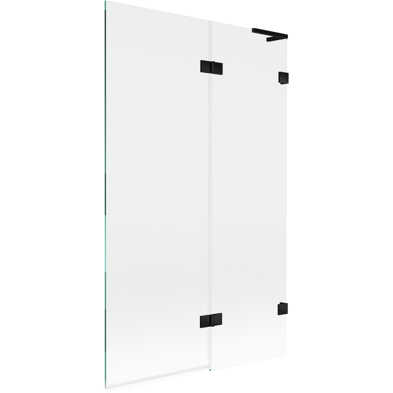 Mexen Lunar L 2-wing Right Shower Screen 110 x 150 cm, Transparent, Black - 897L-110-100-70-00-P