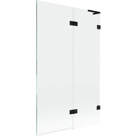 Mexen Lunar L 2-panel right-hand bath screen 110 x 150 cm, transparent, black - 897L-110-100-70-00-P