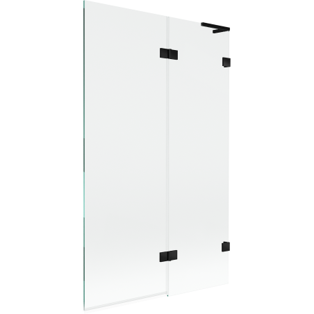 Mexen Lunar L 2-wing Right Shower Screen 110 x 150 cm, Transparent, Black - 897L-110-100-70-00-P