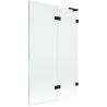 Mexen Lunar L 2-wing Right Shower Screen 110 x 150 cm, Transparent, Black - 897L-110-100-70-00-P